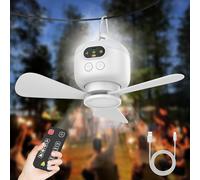 UOAESR E27 Socket Ceiling Fan with Lights and Remote, 30W Dimmable LED Ceiling Fan 3 Wind Speeds 3 Color Modes with 1/2/4 Hour Timer, Screw in Mount Fan Light for Bedroom Living Room Office (white-A)