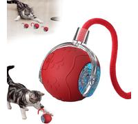 UOAESR Interactive Cat Toys, Smart Moving Cat Ball, Motion Activated, Stimulate Cats' Hunting Instincts, Toys for Indoor Cats, Cat Interactive Toy, All Floors & Carpet Available (Red)
