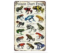 UOAIUDT Poison Dart Frogs Metal Poster Wall Plaque Tin Sign Retro Vintage Wall Art Decor Gift Home Living Dining Room Office 12x16 Inch