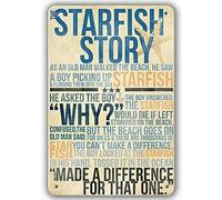 UOAIUDT Retro Metal Tin Sign The Starfish Story Inspirational Quote Poster Vintage Metal Plaque Wall Decor Gift For Bathroom Restaurant Farm Bedroom Cafe School 8x12 Inch