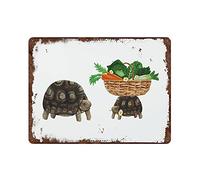 UOAIUDT Vintage Garden Tortoise Metal Plaque Poster Retro Metal Tin Sign Plaque Wall Decor Gift For Bathroom Restaurant Farm Bedroom Cafe School 12x18 Inch