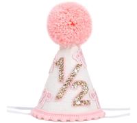 UOAOU Pink And White Bow 1/2 Hat - Bow 1/2 Birthday Theme Hat,Half Way To One Birthday Party Decorations,Coquette 6 Month Decor (1/2 pink hat)