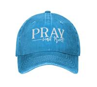 UOARQAUJ Fashion Unisex Cotton Jesus Christian Quote Pray Wait Trust Baseball Cap Adult Adjustable Dad Hat for Men Women Hip Hop