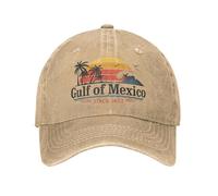 UOARQAUJ Gulf of Mexico Since 1672 Retro Beach Baseball Caps Retro Distressed Washed Headwear for Men Women Outdoor Summer Soft Caps Hat