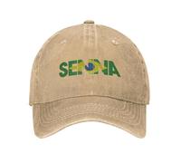 UOARQAUJ Retro Senna with Brazilian Flag Baseball Cap Men Women Denim Headwear Ayrton Brazil Outdoor Activities Adjustable Fit Caps Hat