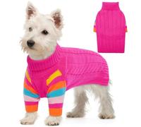 UOBOB Jumper for Small Dogs, Turtleneck Pullover Winter Puppy Sweater, Christmas Outfits, Pet Sweatshirt Apparel Knitwear for Girls Boys, Dachshund, Frenchie, Chihuahua S