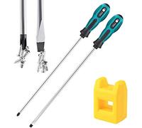 uoboeuq 2 Pack 12-Inch Slotted Phillips Screwdriver Set,PH2 Long Flat Blade and Cross-Head Design, Magnetic Extended Screwdriver With Rubber Handle
