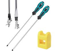 uoboeuq 2-Piece 12 Inch Long Slotted and Phillips Screwdrive Screwdriver Set, Long Blade Screwdriver Set PH1 12-Inch Magnetic Screwdriver, 2 Packs Magnetic Screwdriver with Rubber Handle (5 mm x 300
