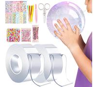 UOCAI 29 Pieces Nano Tape Bubbles Set, Bubble Tape Diy, Blowing Bubble Tape, Bubble Tape Nano, Transparent Multi-Purpose Poster Tape, Nano Tape Bubble Craft Kit for Adults Children