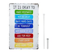 UOCAI “IT IS OKAY TO”Motivational Quotes Poster Motivational Wall Art for Kids Posters & Prints Rustproofing Aluminium Metalposters for Bedroom Posters Classroom Decorations Office Decor Gym Wall Art
