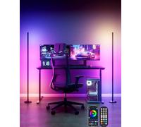 Uocub Led Floor Lamp 2 Packs, RGB Corner Floor Lamp with APP and Remote Control, 16 Million Colors & 68+ Scene Color Changing Ambience Light with Music Sync for Living Room, Bedroom (2, 80")