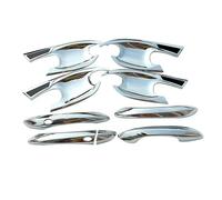 UOEMCRTB ABS Carbon Fiber Car Outer Door Handle Bowl Cover Trim Stickers Accessories for Hyundai for Tucson NX4 2021 2022 2023 Hybrid N Line(Silver 8pcs)