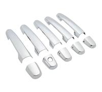 UOEMCRTB Car Exterior Door Handles for Toyota for RAV4 2006 2007 2008 2009 2010 2011 2012 2013 Gloss Black Chrome Car Door Handle Covers Styling Accessories (Silver 0 Button)