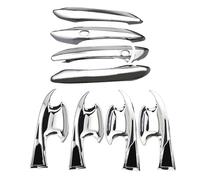UOEMCRTB for Hyundai for Tucson 2021 2022 2023 2024 NX4 Hybrid ABS Carbon Car Door Handle Cover Trim Sticker Car Styling Accessories Overlay(A and B Silver)