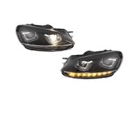UOEMCRTB Pair Of LED Car Headlight Assembly Front Head Lamp DRL Turning Signal Headlights For VW For Golf6 MK6 2010-2014(LHD,No Demon Eye)