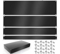 Uoeo 4 Pack 1U/2U/3U/4U Blank Panel, Metal, Black, Rack Mount, Server Compatible, Includes 16 Screws