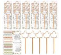 Uoeo 50 Sets Thanksgiving Fall Ballpoint Pens Bulk Maple Shape Ballpoint Pens with Thanksgiving Gifts Greeting Cards Autumn Themed Card for Sunday School Office Coworker Employee Favor Party Supplies