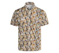 UOER Mens Polo Shirt Funny Golf Shirts for Men Short Sleeve Quick Dry, Style-cute Cats, Large