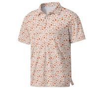 UOER Mens Polo Shirt Funny Golf Shirts for Men Short Sleeve Quick Dry, Style-orange, Large