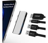Uogic Surface Pro 9 & Surface Pro 8 Hub Docking Station with 4K HDMI Adapter, USB C Port, USB 3.0 Port* 1, USB 2.0 Port* 1 for Microsoft Surface Pro 9 & 8 Accessories