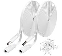 Uogw 2 Pack DC Power Extension Cable 20ft 2.1mm x 5.5mm Compatible with 12V DC Adapter Cord for CCTV IP Camera, LED, Car, White