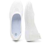 Uoidru Womens Casual Loafers Soft Round Toe Slip On Comfort Walking Shoes | Removable Cushioned Insole, PVC Herringbone Sole,Dress Casual Shoes, Work Office, Daily Wear, Ballet Flats