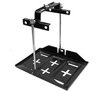UOIENRT Battery Hold Down Tray Kit, Storage Battery Holder Corrosion-Resistant Steel Adjustable Bracket Clamp for Boat, Car, Marine, 23cm Bolt with 34cm Battery Tray