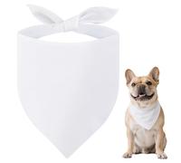 Uoiispet Blank White Dog Bandana, DIY Plain Dog Bandana Solid Scarf for Medium Dogs Birthday/Party/Wedding Fun Pet Idea Gift 1PCS