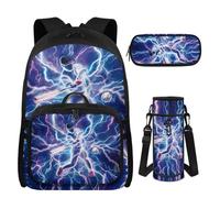 UOIMAG Baseball Backpack for School Boys Bookbag with Lunch Box Age 10-12 Middle School Cool Lightning Backpack with Water Bottle Pocket for Sports