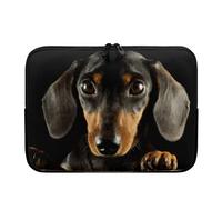 UOIMAG Black Dachshund Laptop Sleeve for Sausage Dog Lovers Cute Laptop Cover 17" Laptop Bag Shockproof Tablet Bag