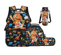 UOIMAG Boys Dinosaur Backpack with Lunch Box Age 6-8 Baseball Bookbag with Wide Padded Strap to Reduce Shoulder Pressure for Primary School
