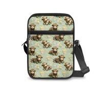 UOIMAG Cute Highland Cow Phone Purse for Women Cross Body Shoulder Bags Small Messenger Handbags