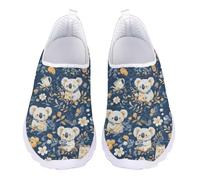 UOIMAG Cute Slip On Shoes for Women Casual Walking Shoes Koala Print Sneakers Lightweight Flats EU37 UK5