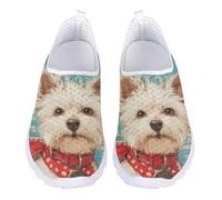 UOIMAG Cute Westie Walking Shoes for Women Dog Lovers Slip On Sneakers Casual Water Shoes Flats EU41