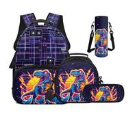 UOIMAG Dinosaur Backpack for Boys with Lunch Box Age 6-11: 17" 20L Bookbag with Padded Strap to Reduce Shoulder Pressure for All Day School