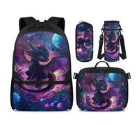 UOIMAG Dragon Backpack Boys School Bag and Lunch Box Set Age 5-6 Lightweight 300g Sace Rucksack with Padded Shoulder Strap