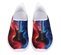 UOIMAG Fire Guitar Slip On Water Shoes Lightweight Casual Shoes Flat Walking Sneakers for Women EU40 UK8