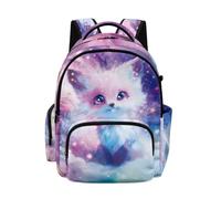 UOIMAG Girls School Bag Fox Backpack Age 6-8 17" Lightweight Water Resistant Cute Rucksack for Primary with Wide Padded Strap