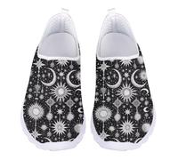 UOIMAG Moon Stars Barefoot Shoes for Women Slip On Walking Sneakers Lightweight Casual Shoes EU45 UK11.5