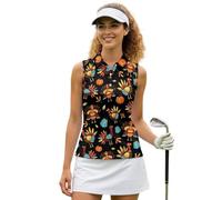 UOIMAG Thanksgiving Turkey Athletic Tank Top Womens Sleeveless Golf Shirts Collared Racerback Tennis Wear Plus Size Fall Party Outfits Size S