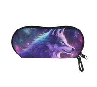 UOIMAG Wolf Glasses Case Girls Womens Soft Spectacle Cases Galaxy Eyeglasses Pouch for School Work