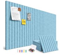 Uoisaiko Cork Board Alternative, 6-Pack Black Notice Board, 90 x 60 cm | Includes 30 Push Pins & 30 Adhesive Tabs; Fine-Stripe Felt Notice Board for Office, Bedroom, Study & Workspace