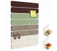 Uoisaiko Felt Pin Board Bar 38cm x 5cm, 8 Pack Cork Board Bulletin Board Strips with 40 Push Pins, Home Office Memo Notice Boards Felt Wall Tiles Light Tea Brown