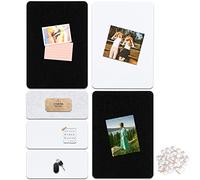 Uoisaiko Felt Pin Board for Office Home, 6 Pack Self Adhesive Notice Board with 25 Pins, DIY Decorative Board Tiles for Memos Photos Display, 34cm x 24cm