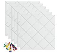 Uoisaiko Large Felt Board Tiles 30x30cm,Pack of 6 Bulletin Board with 40 Pins Notice Boards for Home Office Kitchen, Self Adhesive Pin Board Wall Tiles for Photos Memos