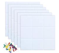 Uoisaiko Large Felt Board Tiles with 30 Pins, 30x30cm Pack of 6 Bulletin Board Notice Boards for Home Office Kitchen, Self Adhesive Pin Board Wall Tiles for Photos Memos