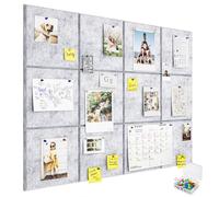 Uoisaiko Large Pin Board: 120x90cm Decorative Cork Board Vision Board with Self-Adhesive Tape Removable Notice Boards for Home Office Kitchen 12 Pack Felt Wall Tiles