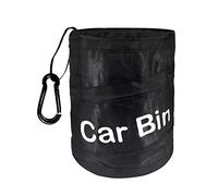 Uoking Car Bin Tidy - Portable Collapsible Car Trash Can Pop-up Waterproof Car Trash Bin with 1 Hook Hanging Car Rubbish Bin for Front/Back of Car - Black