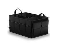 Uoking Car Boot Organiser - Car Boot Tidy Storage - Collapsible Heavy Duty Trunk - Portable Multi Compartment Shopping Organization Organiser - Non-Slip Bottom - Adjustable Securing Straps - Black