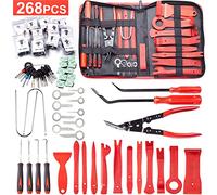 Uolor 268Pcs Trim Removal Tool Kit, Car Pry Tool Kit Door Panel/Radio/Stereo/Terminal Removal Tool Set, Auto Clip Pliers Fastener Remover Panel Removal Tool Kit, Pry Tool Set with Storage Bag